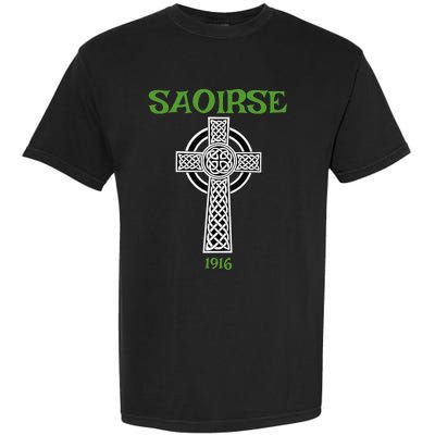 Saoirse meaning Freedom Irish Republican With Celtic Cross Garment-Dyed Heavyweight T-Shirt