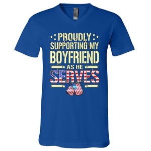 Support My Friend As He Serves Proud Army Friend Gift V-Neck T-Shirt