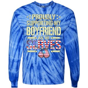 Support My Friend As He Serves Proud Army Friend Gift Tie-Dye Long Sleeve Shirt