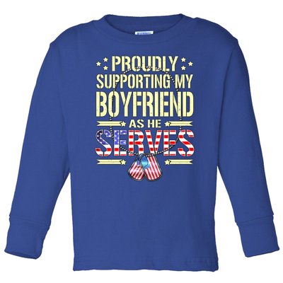 Support My Friend As He Serves Proud Army Friend Gift Toddler Long Sleeve Shirt