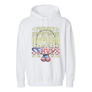 Support My Friend As He Serves Proud Army Friend Gift Garment-Dyed Fleece Hoodie