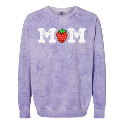 Strawberry Mom Fruit Lover Fruitarian Mother's Day Berry Colorblast Crewneck Sweatshirt