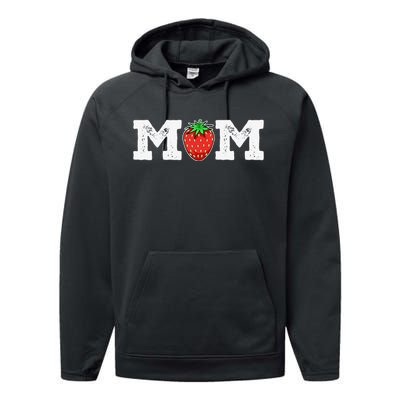 Strawberry Mom Fruit Lover Fruitarian Mother's Day Berry Performance Fleece Hoodie