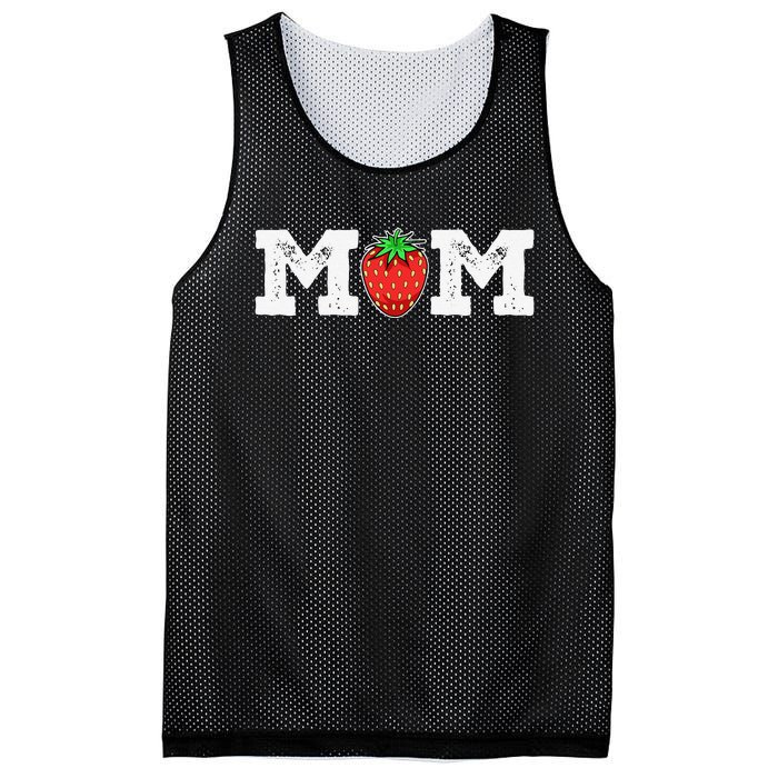 Strawberry Mom Fruit Lover Fruitarian Mother's Day Berry Mesh Reversible Basketball Jersey Tank