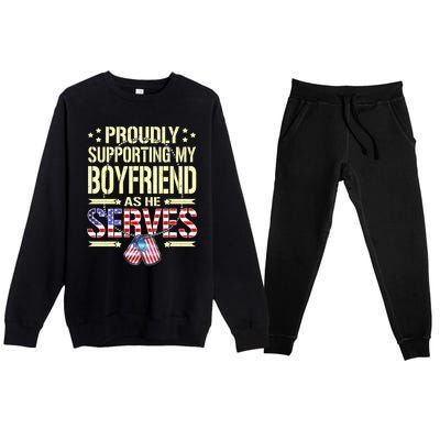 Support My Friend As He Serves Proud Army Friend Gift Cute Gift Premium Crewneck Sweatsuit Set