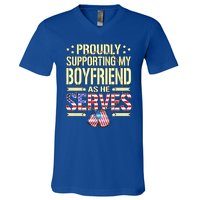 Support My Friend As He Serves Proud Army Friend Gift Cute Gift V-Neck T-Shirt