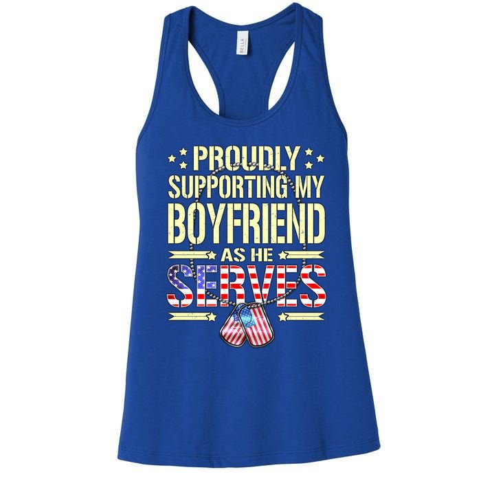 Support My Friend As He Serves Proud Army Friend Gift Cute Gift Women's Racerback Tank