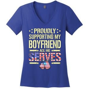 Support My Friend As He Serves Proud Army Friend Gift Cute Gift Women's V-Neck T-Shirt