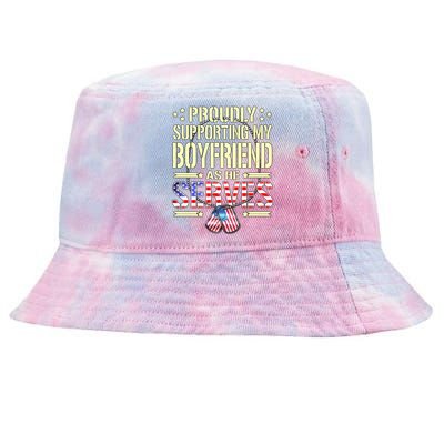 Support My Friend As He Serves Proud Army Friend Gift Cute Gift Tie-Dyed Bucket Hat