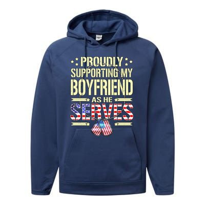 Support My Friend As He Serves Proud Army Friend Gift Cute Gift Performance Fleece Hoodie