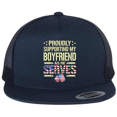 Support My Friend As He Serves Proud Army Friend Gift Cute Gift Flat Bill Trucker Hat