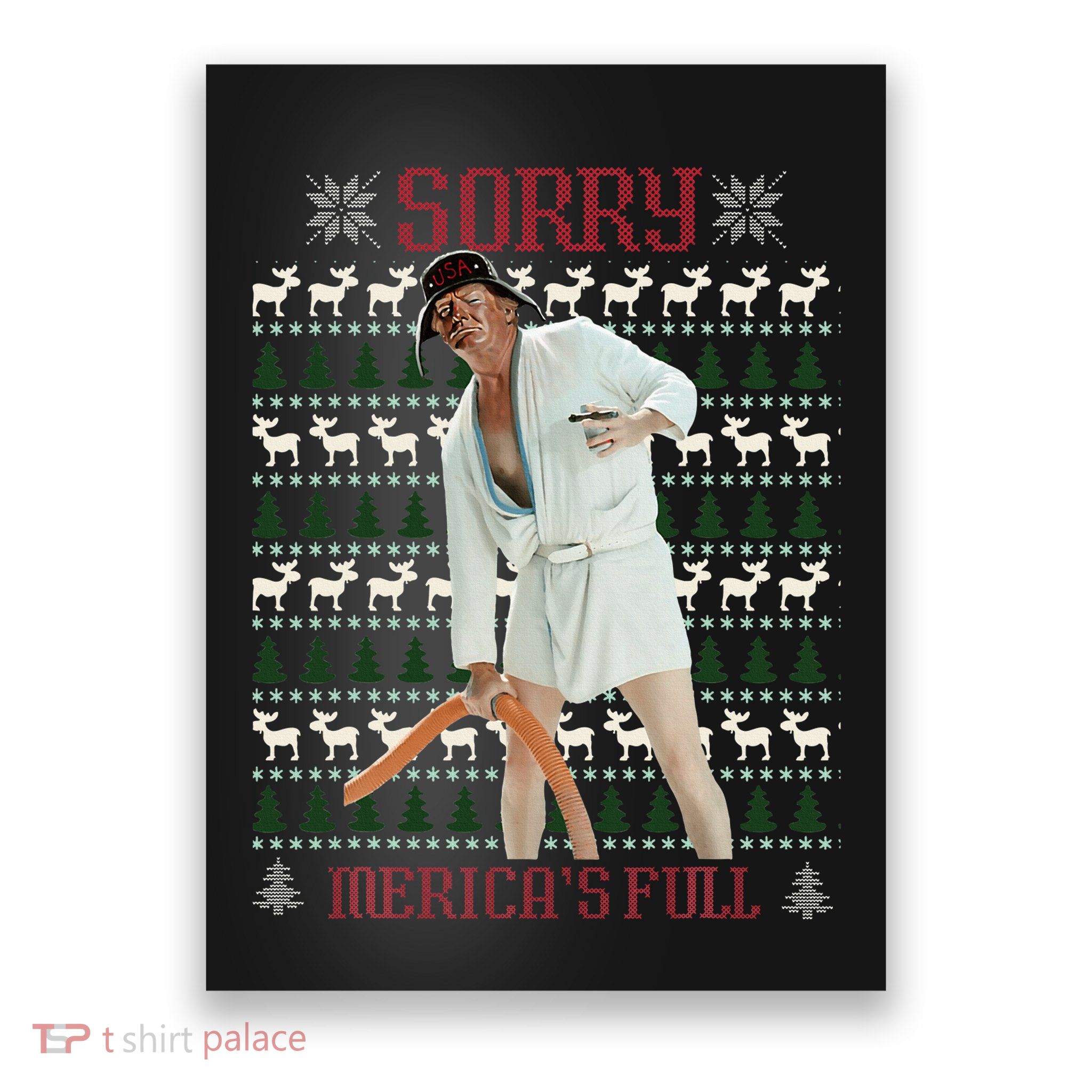 Sorry MericaS Full Funny Trump Ugly Christmas Poster