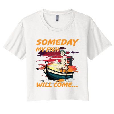 Someday My Fish Will Come Vintage 90s Women's Crop Top Tee