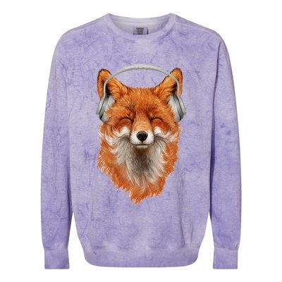 Smiling Musical Fox Colorblast Crewneck Sweatshirt
