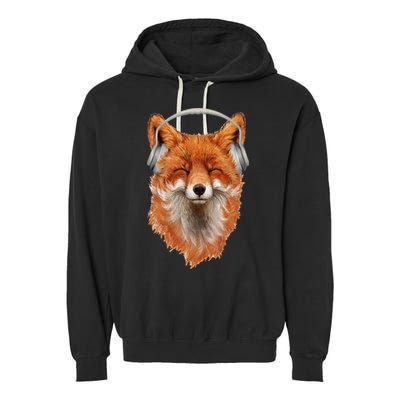 Smiling Musical Fox Garment-Dyed Fleece Hoodie