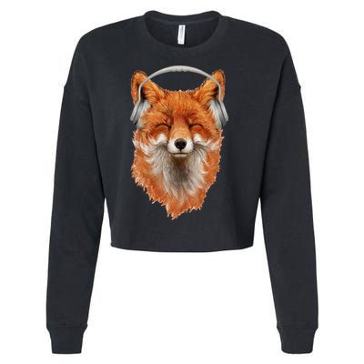 Smiling Musical Fox Cropped Pullover Crew