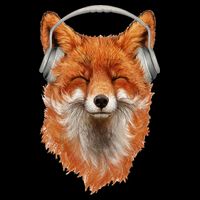 Smiling Musical Fox Cropped Pullover Crew
