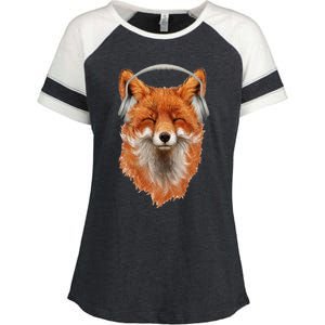 Smiling Musical Fox Enza Ladies Jersey Colorblock Tee