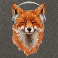 Smiling Musical Fox Cotton Canvas Backpack