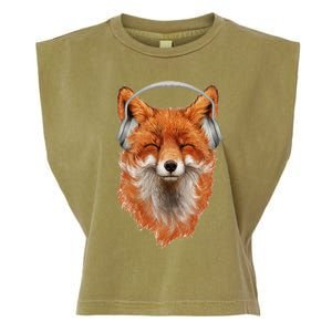 Smiling Musical Fox Garment-Dyed Women's Muscle Tee