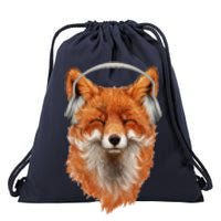 Smiling Musical Fox Drawstring Bag