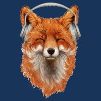 Smiling Musical Fox Drawstring Bag