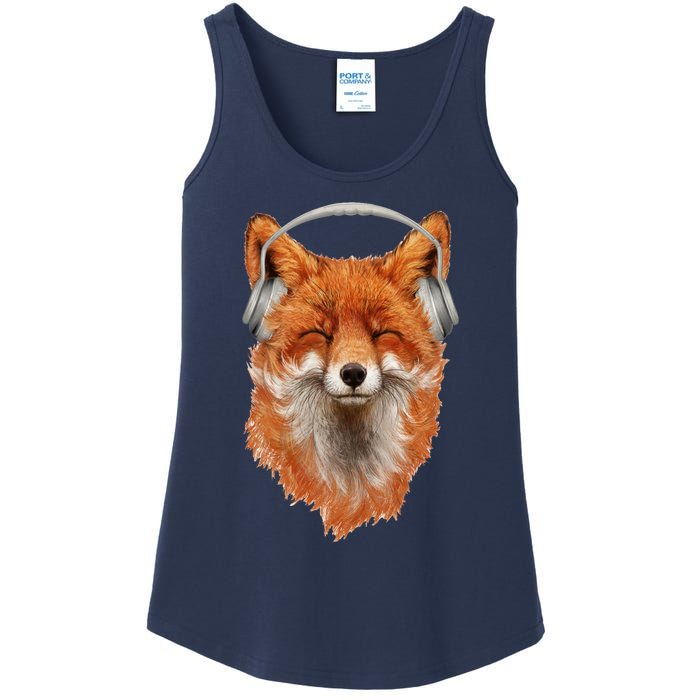 Smiling Musical Fox Ladies Essential Tank