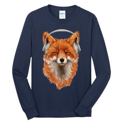 Smiling Musical Fox Tall Long Sleeve T-Shirt