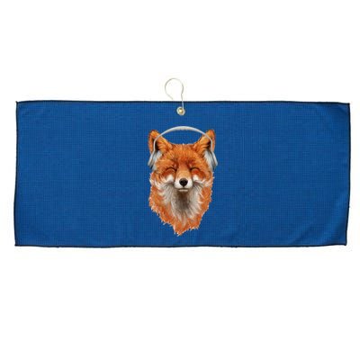 Smiling Musical Fox Large Microfiber Waffle Golf Towel