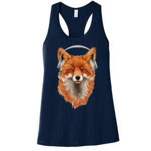 Smiling Musical Fox Women's Racerback Tank