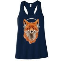 Smiling Musical Fox Women's Racerback Tank