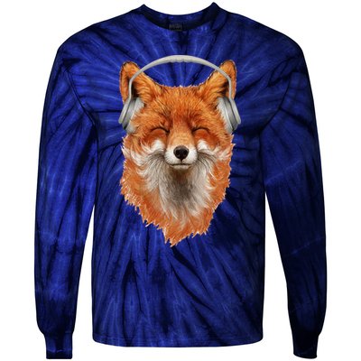 Smiling Musical Fox Tie-Dye Long Sleeve Shirt