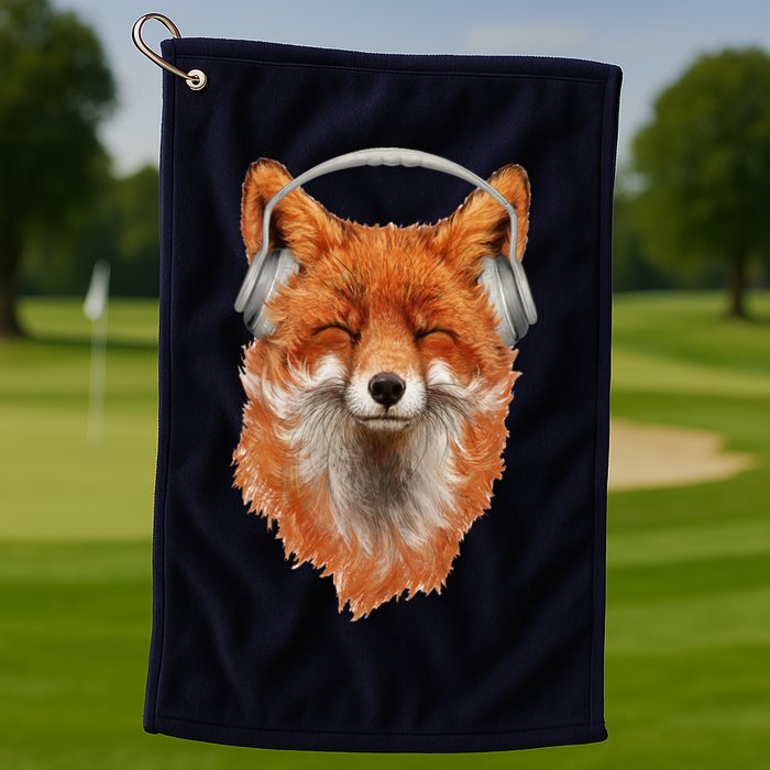 Smiling Musical Fox Golf Towel