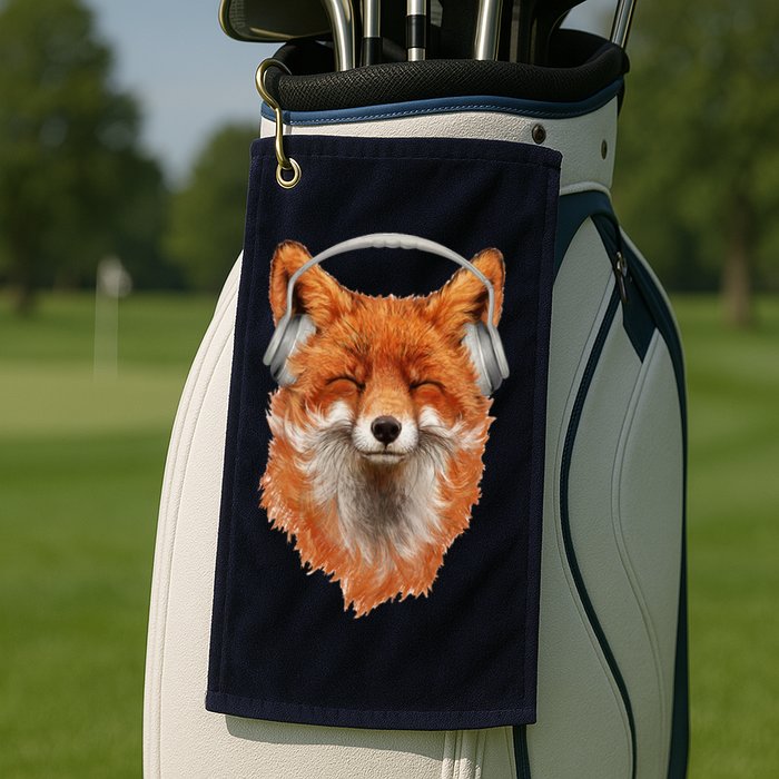 Smiling Musical Fox Golf Towel