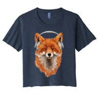 Smiling Musical Fox Women's Crop Top Tee