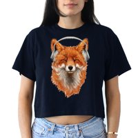 Smiling Musical Fox Crop Top