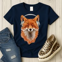 Smiling Musical Fox Womens T-Shirt