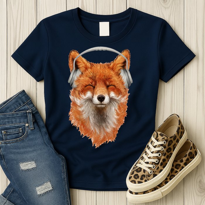 Smiling Musical Fox Womens T-Shirt