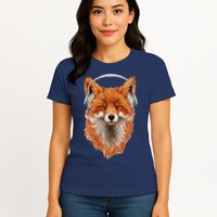 Smiling Musical Fox Womens T-Shirt