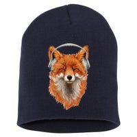 Smiling Musical Fox Short Acrylic Beanie