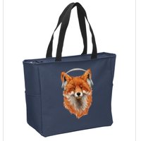 Smiling Musical Fox Zip Tote Bag