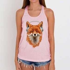 Smiling Musical Fox Women's Knotted Racerback Tank