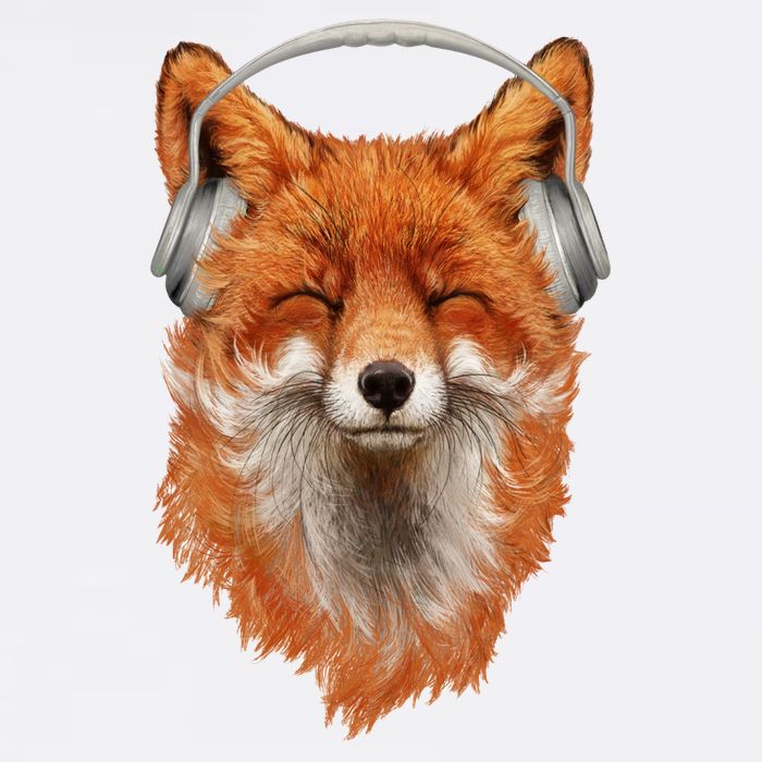 Smiling Musical Fox Garment-Dyed Sweatshirt