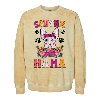 Sphynx Mama Flowers Sphynx Owner Sphynx Cat Mom Sphynx Girl Colorblast Crewneck Sweatshirt