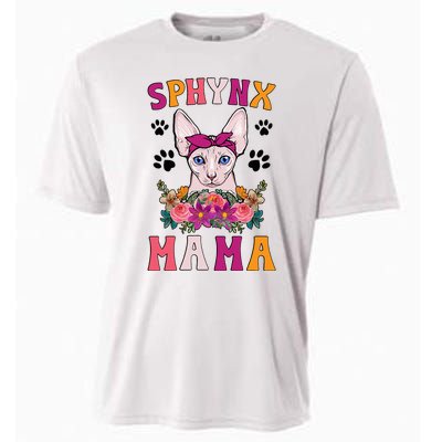 Sphynx Mama Flowers Sphynx Owner Sphynx Cat Mom Sphynx Girl Cooling Performance Crew T-Shirt