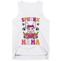 Sphynx Mama Flowers Sphynx Owner Sphynx Cat Mom Sphynx Girl Tank Top