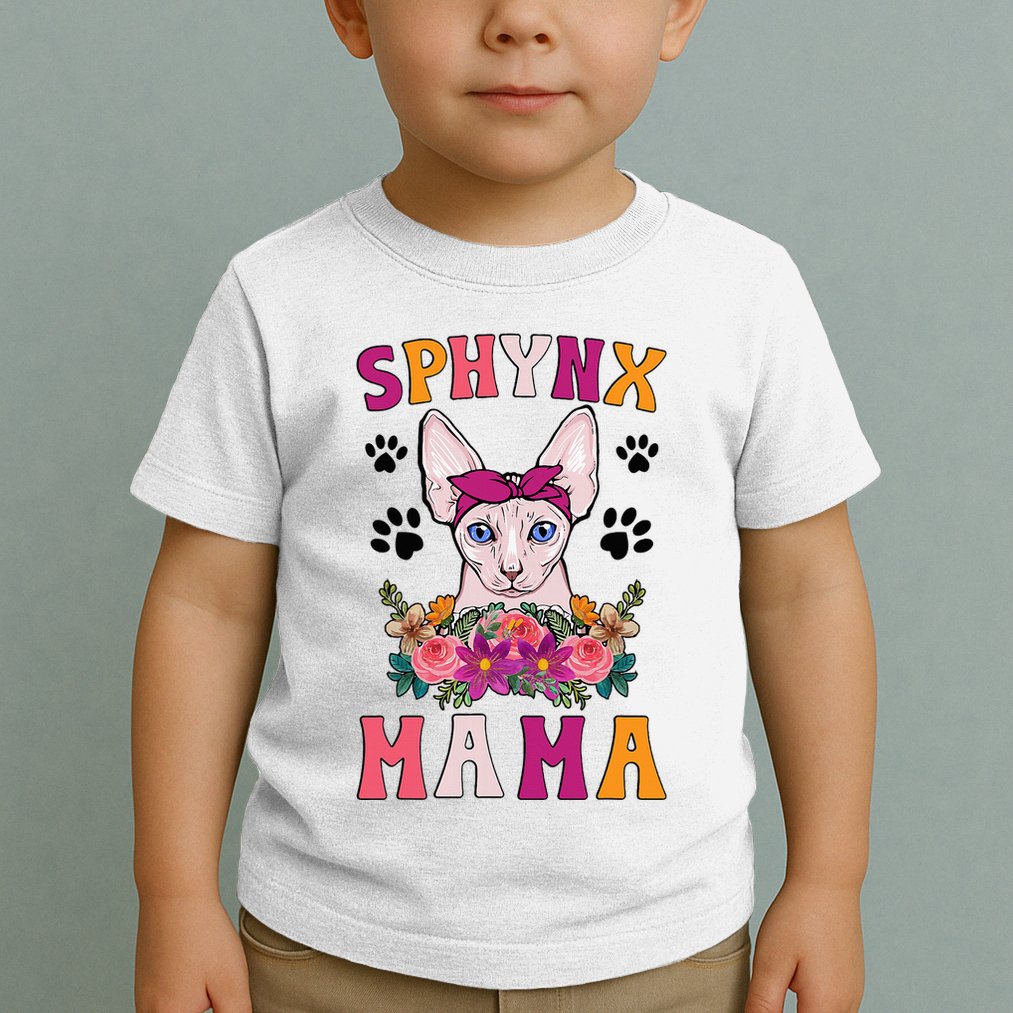 Sphynx Mama Flowers Sphynx Owner Sphynx Cat Mom Sphynx Girl Toddler T-Shirt