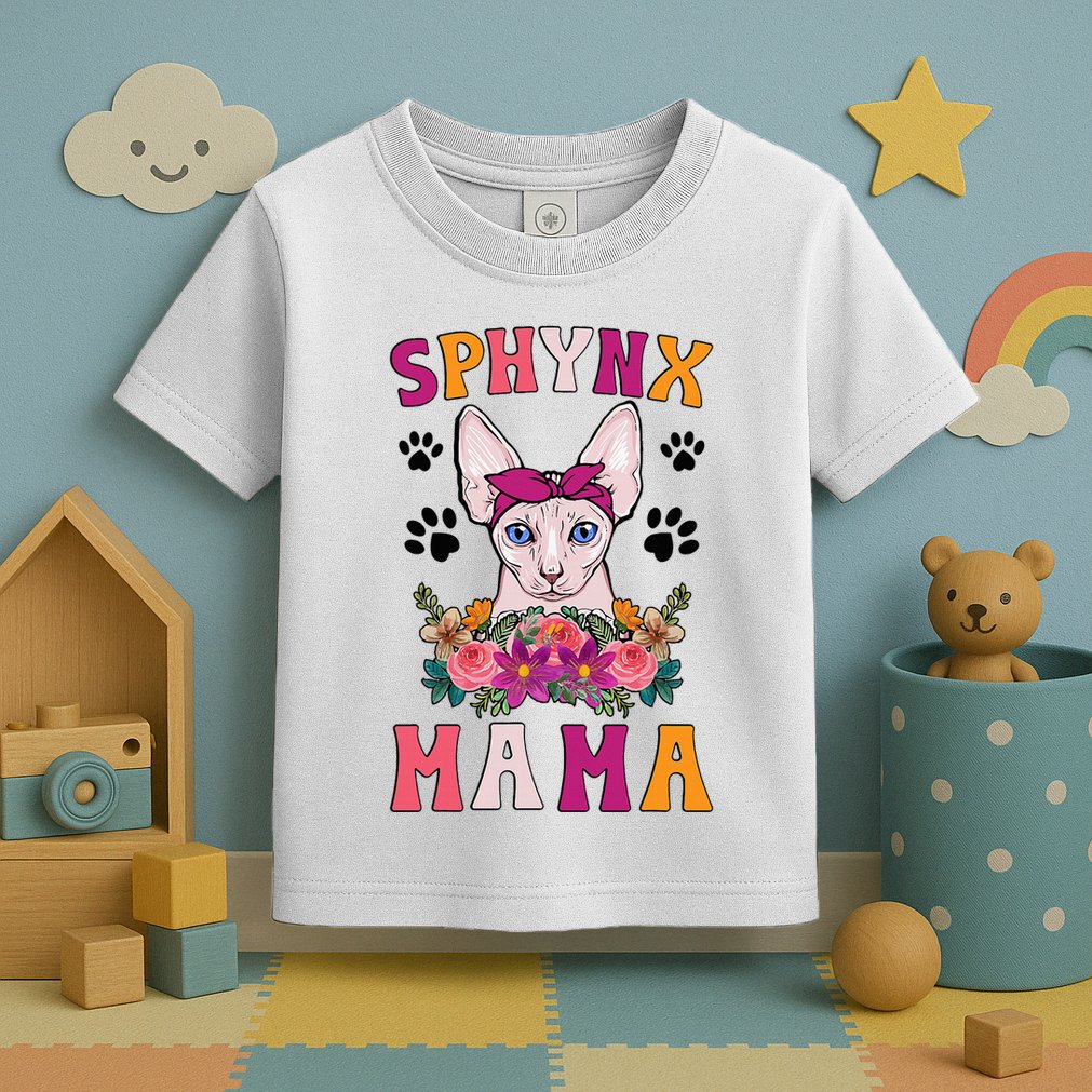 Sphynx Mama Flowers Sphynx Owner Sphynx Cat Mom Sphynx Girl Toddler T-Shirt