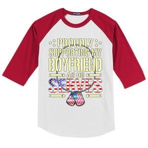 Support My Friend As He Serves Proud Army Friend Gift Cool Gift Kids Colorblock Raglan Jersey