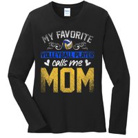 Sport My Favorite Volleyball Player Calls Me Mom Volleyball Ladies Long Sleeve Shirt